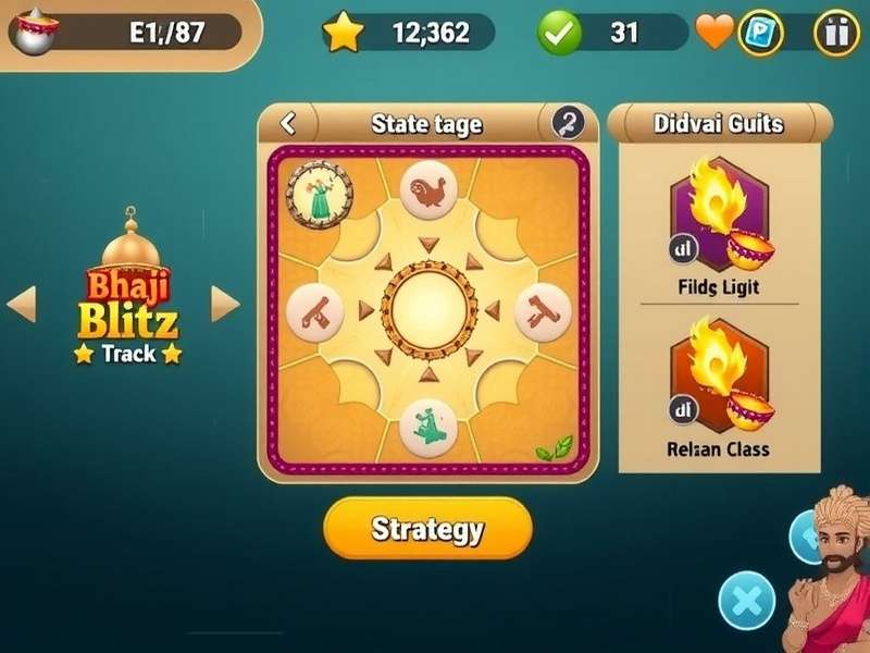 Bhaji Blitz gameplay screenshot showing Indian-themed elements